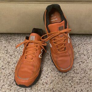 New Balance Men Orange/Rust Full Leather 990 Life Style Walking Sneakers Size 11